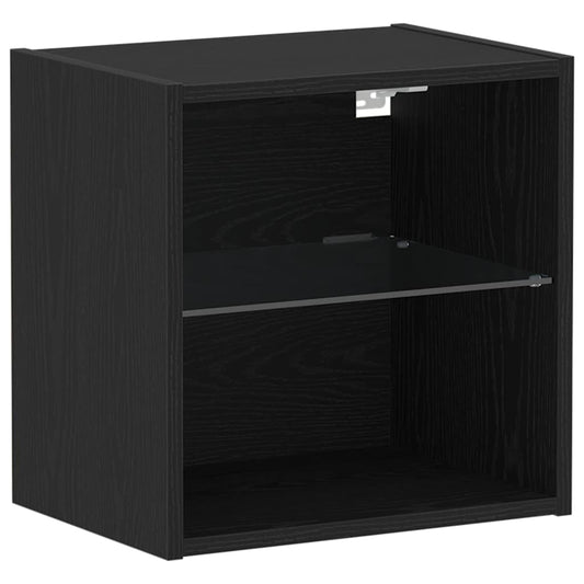 Schweberegal mit Regal Schwarz 40 x 28.5 x 40 cm Holzwerkstoff