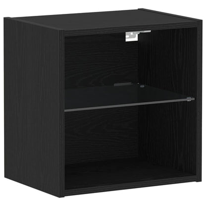 Schweberegal 2 pcs Schwarz 40 x 28.5 x 40 cm Holzwerkstoff