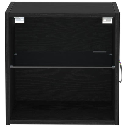 Schweberegal 2 pcs Schwarz 40 x 28.5 x 40 cm Holzwerkstoff