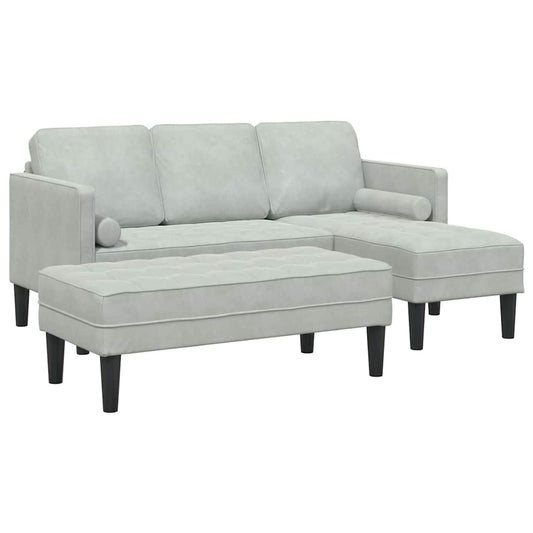Sofa Set 2 pcs Hellgrau 173 x 131 x 67 cm Samt