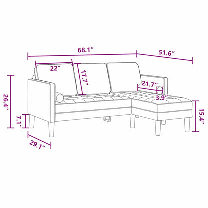 Sofa Set 2 pcs Hellgrau 173 x 131 x 67 cm Samt