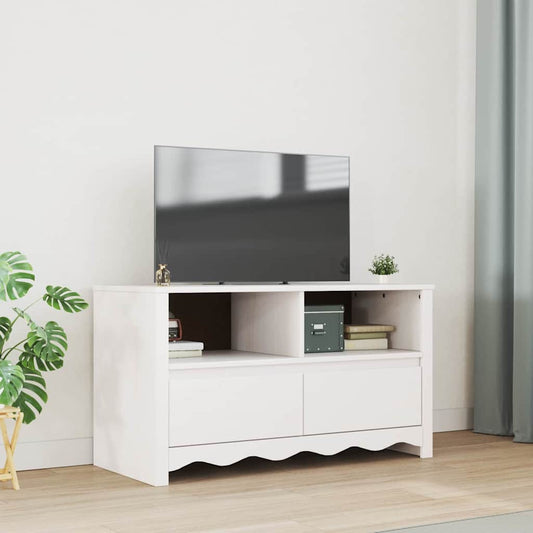 TV-Schrank Drammen Weiß 99 x 43 x 55 cm Massivholz Kiefer