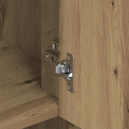 Wandschrank Eiche handwerklich 80 x 33 x 80 cm Holzwerkstoff