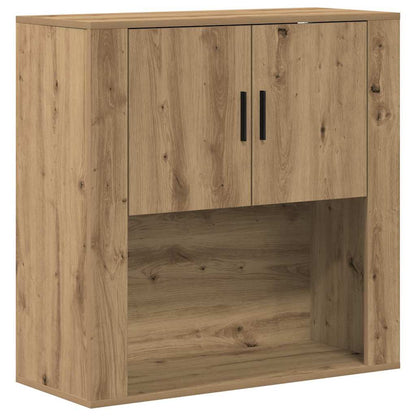 Wandschrank Eiche handwerklich 80 x 33 x 80 cm Holzwerkstoff