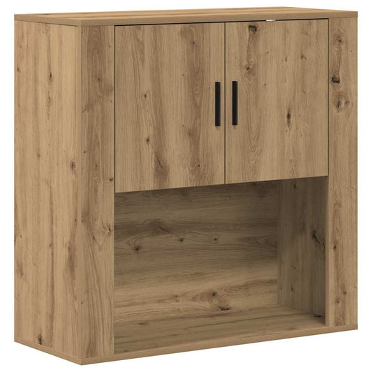 Wandschrank Eiche handwerklich 80 x 33 x 80 cm Holzwerkstoff