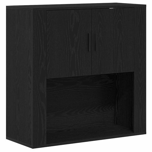 Wandschrank Schwarze Eiche 80 x 33 x 80 cm Holzwerkstoff