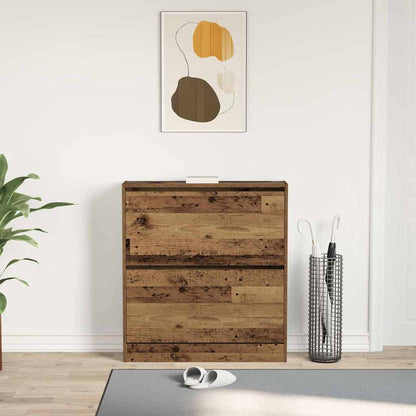 Schuhschrank mit Tür Altholz 80 x 21 x 87.5 cm Holzwerkstoff