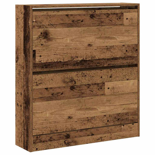 Schuhschrank mit Tür Altholz 80 x 21 x 87.5 cm Holzwerkstoff