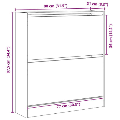 Schuhschrank mit Tür Altholz 80 x 21 x 87.5 cm Holzwerkstoff