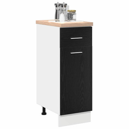 Schubladenunterschrank mit Tür Schwarze Eiche 30 x 46 x 81.5 cm