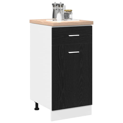 Schubladenunterschrank mit Tür Schwarze Eiche 40 x 46 x 81.5 cm