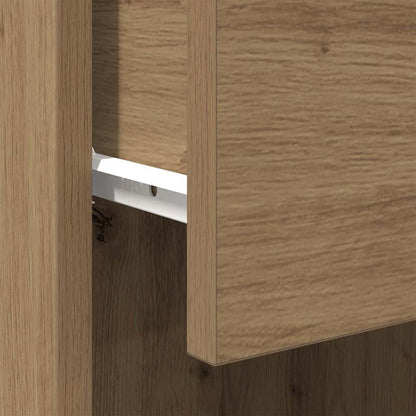 Badezimmer Schrank mit Regal Eiche handwerklich 32 x 34 x 90 cm