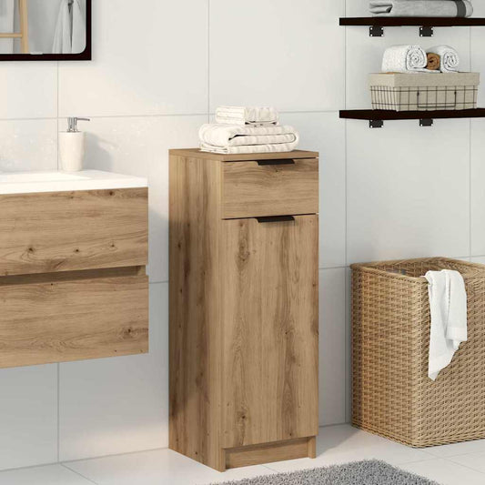 Badezimmer Schrank mit Regal Eiche handwerklich 32 x 34 x 90 cm
