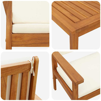 Garten-Sofa-Set 6 pcs Braun 45 x 45 x 38cm Massivholz Akazie