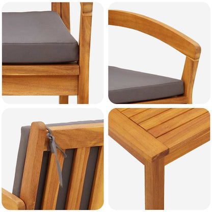 Bistrogarnitur 4 pcs Braun 75 x 45 x 38cm Massivholz Akazie