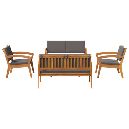 Bistrogarnitur 5 pcs Braun 75 x 45 x 38cm Massivholz Akazie