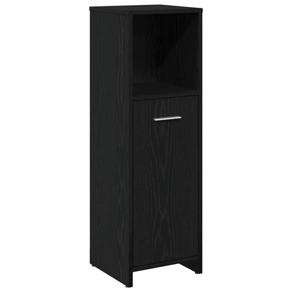 Badezimmermöbelset mit Tür 3 pcs Schwarze Eiche 60 x 33 x 60 cm