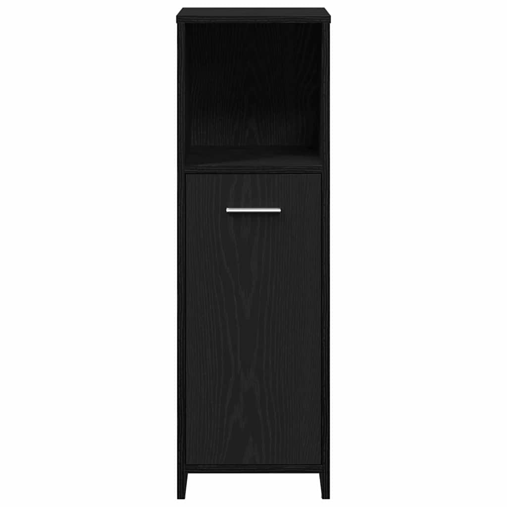 Badezimmermöbelset mit Tür 3 pcs Schwarze Eiche 60 x 33 x 60 cm