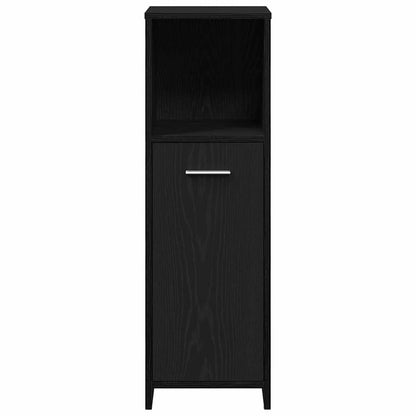 Badezimmermöbelset mit Tür 3 pcs Schwarze Eiche 60 x 33 x 60 cm