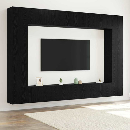 TV-Schrank-Set 8 pcs Schwarze Eiche 100 x 30 x 30 cm