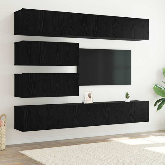 TV-Schrank-Set 6 pcs Schwarze Eiche 100 x 30 x 30 cm