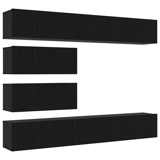 TV-Schrank-Set 6 pcs Schwarze Eiche 100 x 30 x 30 cm