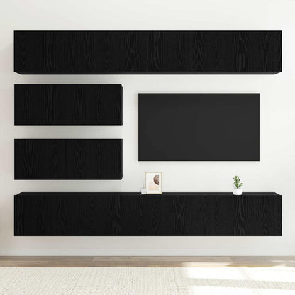 TV-Schrank-Set 10 pcs Schwarze Eiche 100 x 30 x 30 cm