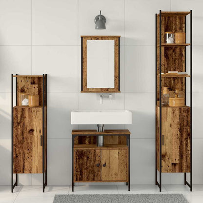 Badezimmermöbel Set mit Regal 4 pcs Altholz 33 x 33 x 185.5 cm