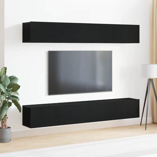 TV-Schrank-Set 4 pcs Schwarze Eiche 100 x 30 x 30 cm