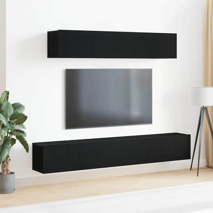 TV-Schrank-Set 4 pcs Schwarze Eiche 100 x 30 x 30 cm