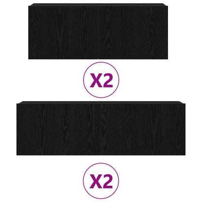 TV-Schrank-Set 4 pcs Schwarze Eiche 100 x 30 x 30 cm