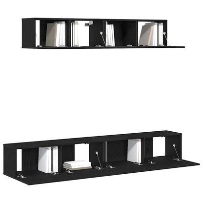 TV-Schrank-Set 4 pcs Schwarze Eiche 100 x 30 x 30 cm