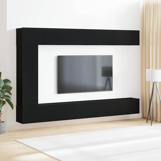 TV-Schrank-Set 9 pcs Schwarze Eiche 30,5 x 30 x 110 cm