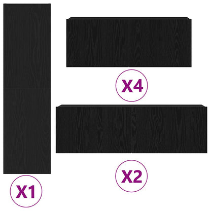 TV-Schrank-Set 9 pcs Schwarze Eiche 30,5 x 30 x 110 cm