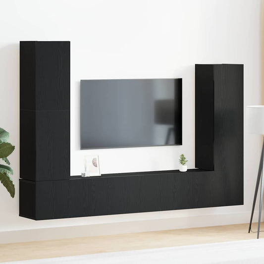 TV-Schrank-Set 6 pcs Schwarze Eiche 30,5 x 30 x 110 cm