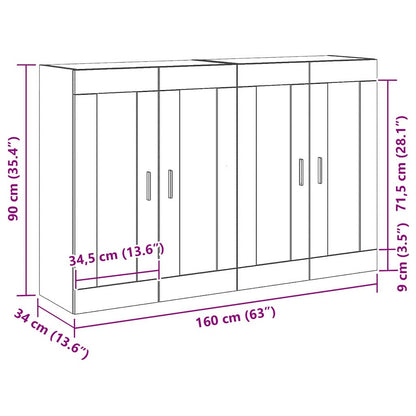 Wandmontierter Schrank Wandmontiert 2 pcs Eiche handwerklich