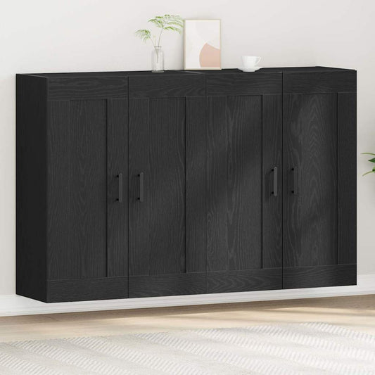Wandmontierter Schrank 2 pcs Schwarze Eiche 160 x 34 x 90 cm