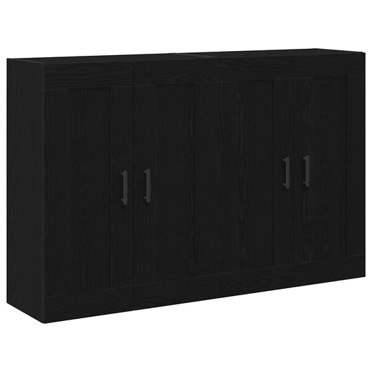 Wandmontierter Schrank 2 pcs Schwarze Eiche 160 x 34 x 90 cm
