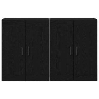 Wandmontierter Schrank 2 pcs Schwarze Eiche 160 x 34 x 90 cm