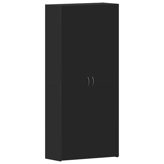 Schuhschrank mit Regal Schwarz 80 x 35,5 x 180 cm Holzwerkstoff