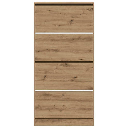 Schuhschrank mit Speicher Eiche handwerklich 80 x 21 x 163.5 cm