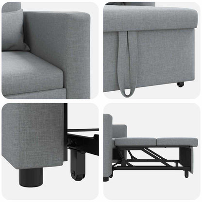 Einzel-Schlafsofa Hellgrau 90 x 165 x 87 cm Stoff