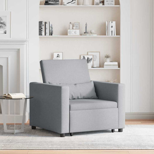 Einzel-Schlafsofa Hellgrau 90 x 165 x 87 cm Stoff