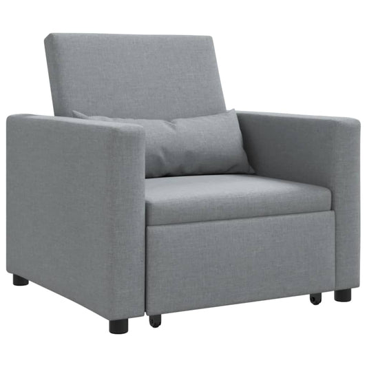 Einzel-Schlafsofa Hellgrau 90 x 165 x 87 cm Stoff