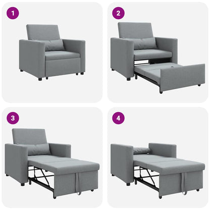 Einzel-Schlafsofa Hellgrau 90 x 165 x 87 cm Stoff