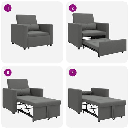 Einzel-Schlafsofa Dunkelgrau 90 x 165 x 87 cm Stoff