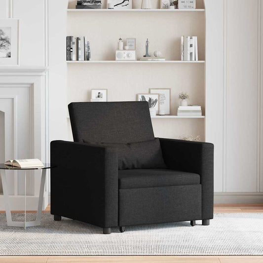 Einzel-Schlafsofa Schwarz 90 x 165 x 87 cm Stoff