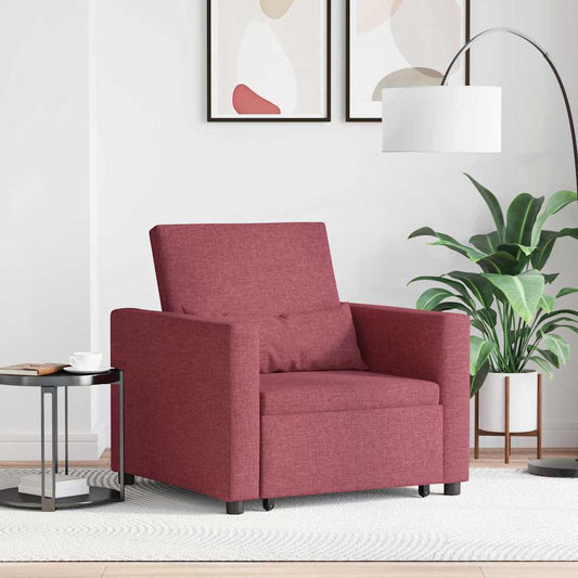 Einzel-Schlafsofa Weinrot 90 x 165 x 87 cm Stoff