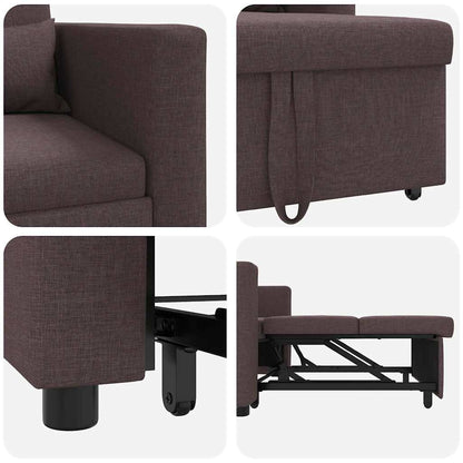 Einzel-Schlafsofa Dunkelbraun 90 x 165 x 87 cm Stoff