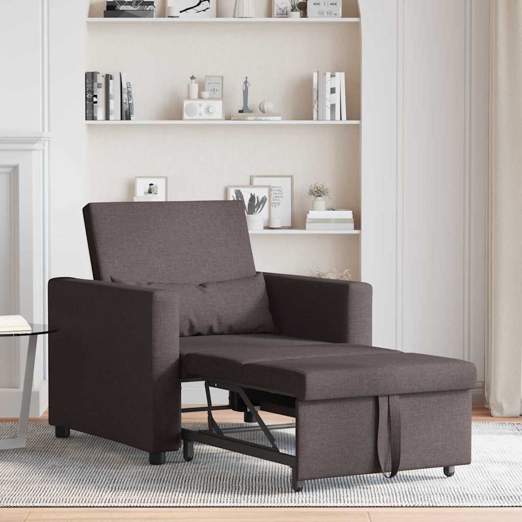 Einzel-Schlafsofa Dunkelbraun 90 x 165 x 87 cm Stoff